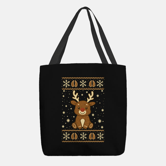 Gingerbread Reindeer Ugly Sweater-None-Basic Tote-Bag-JamesQJO
