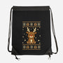 Gingerbread Reindeer Ugly Sweater-None-Drawstring-Bag-JamesQJO