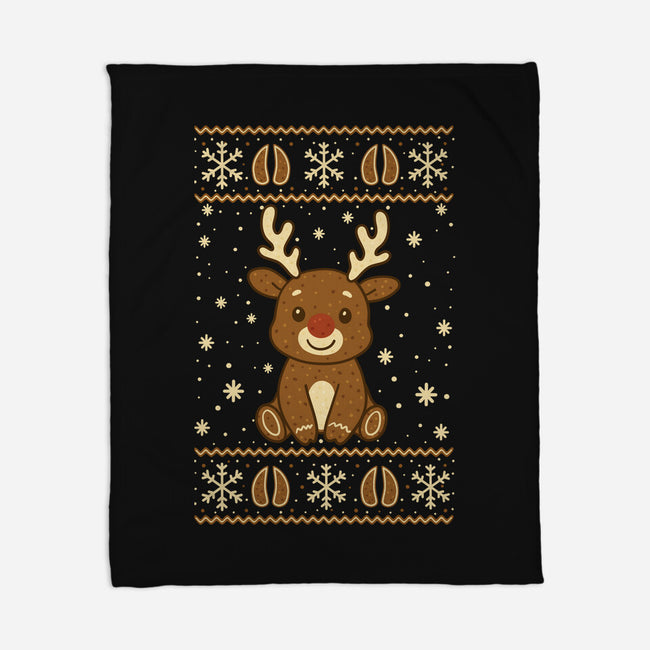 Gingerbread Reindeer Ugly Sweater-None-Fleece-Blanket-JamesQJO