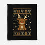 Gingerbread Reindeer Ugly Sweater-None-Fleece-Blanket-JamesQJO