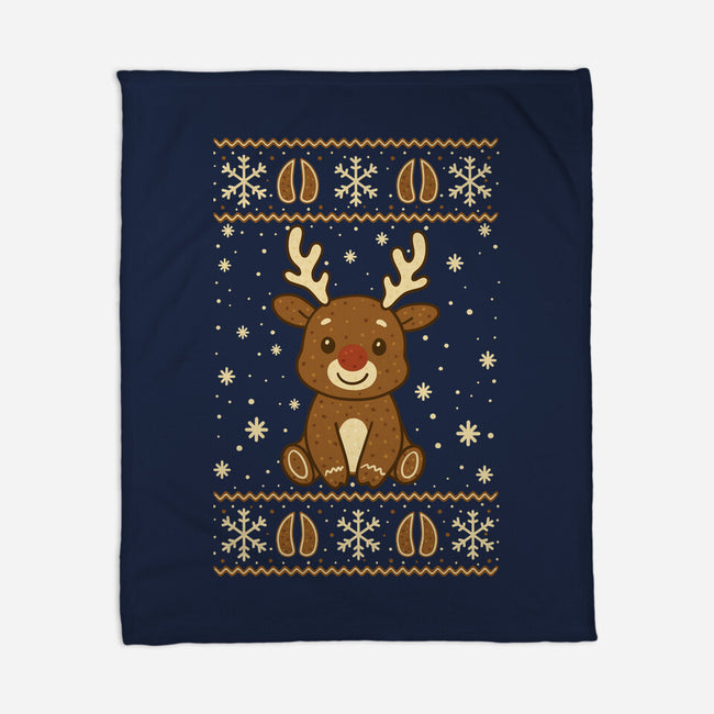 Gingerbread Reindeer Ugly Sweater-None-Fleece-Blanket-JamesQJO