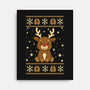Gingerbread Reindeer Ugly Sweater-None-Stretched-Canvas-JamesQJO