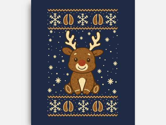 Gingerbread Reindeer Ugly Sweater