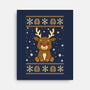 Gingerbread Reindeer Ugly Sweater-None-Stretched-Canvas-JamesQJO