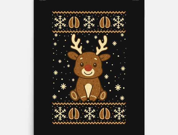Gingerbread Reindeer Ugly Sweater