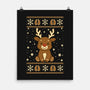 Gingerbread Reindeer Ugly Sweater-None-Matte-Poster-JamesQJO
