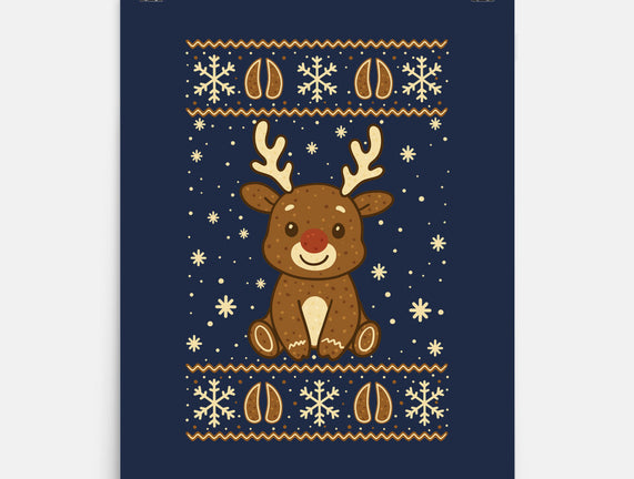 Gingerbread Reindeer Ugly Sweater