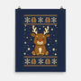 Gingerbread Reindeer Ugly Sweater-None-Matte-Poster-JamesQJO
