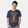 Gingerbread Reindeer Ugly Sweater-Mens-Basic-Tee-JamesQJO
