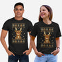 Gingerbread Reindeer Ugly Sweater-Unisex-Basic-Tee-JamesQJO