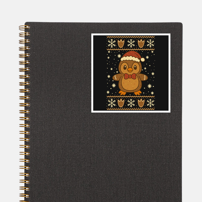 Gingerbread Penguin Ugly Sweater-None-Glossy-Sticker-JamesQJO