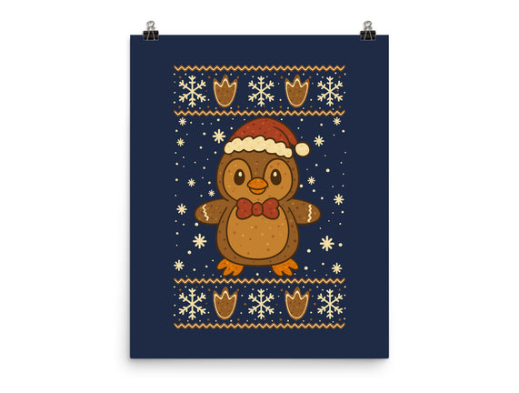 Gingerbread Penguin Ugly Sweater