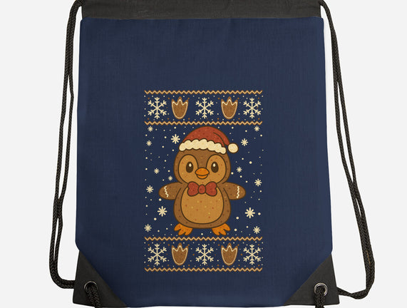 Gingerbread Penguin Ugly Sweater