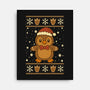 Gingerbread Penguin Ugly Sweater-None-Stretched-Canvas-JamesQJO