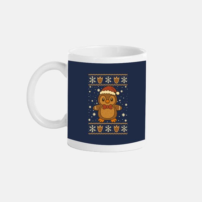 Gingerbread Penguin Ugly Sweater-None-Mug-Drinkware-JamesQJO