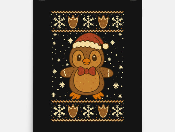Gingerbread Penguin Ugly Sweater