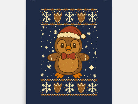 Gingerbread Penguin Ugly Sweater
