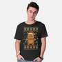 Gingerbread Penguin Ugly Sweater-Mens-Basic-Tee-JamesQJO