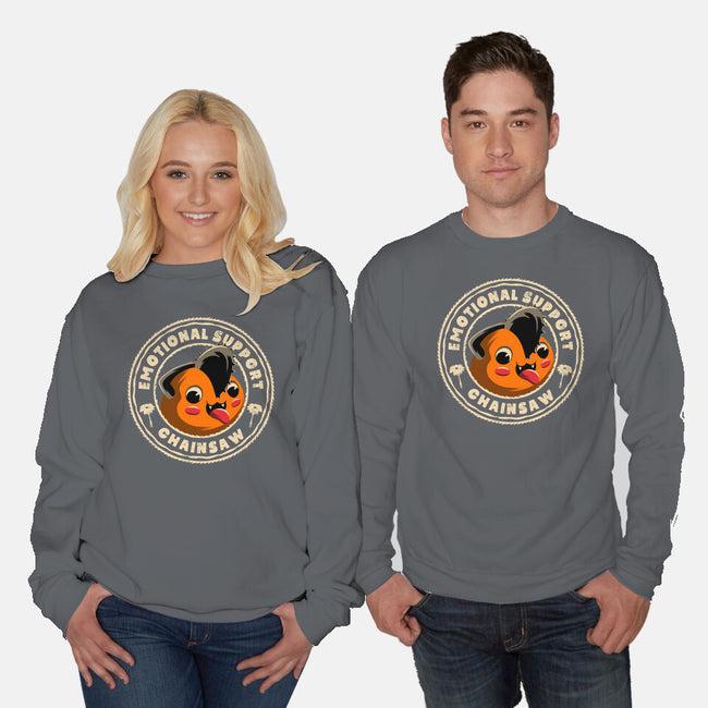 Emotional Support Chainsaw-Unisex-Crew Neck-Sweatshirt-rmatix