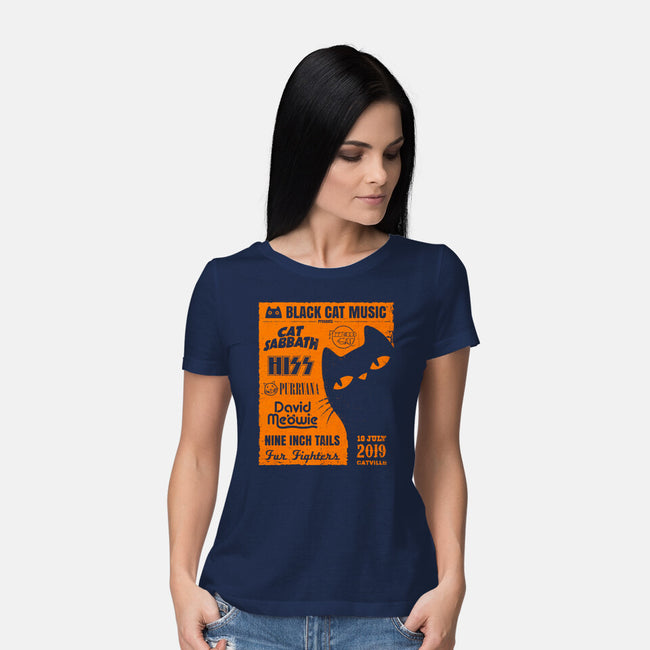 Black Cat Music Festival-Womens-Basic-Tee-drbutler