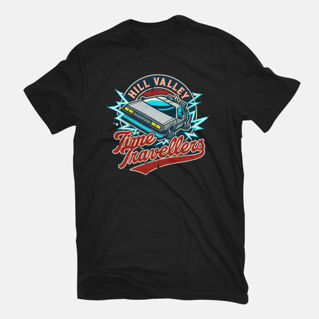 Hill Valley Time Travellers-Womens-Basic-Tee-drbutler