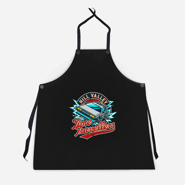 Hill Valley Time Travellers-Unisex-Kitchen-Apron-drbutler