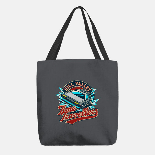 Hill Valley Time Travellers-None-Basic Tote-Bag-drbutler