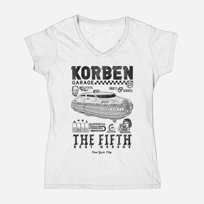 Korben Garage-Womens-V-Neck-Tee-Arinesart