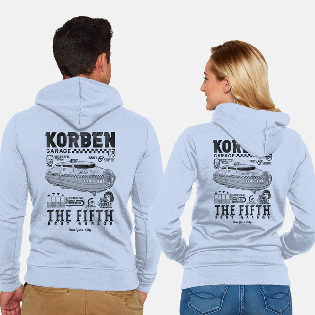 Korben Garage-Unisex-Zip-Up-Sweatshirt-Arinesart