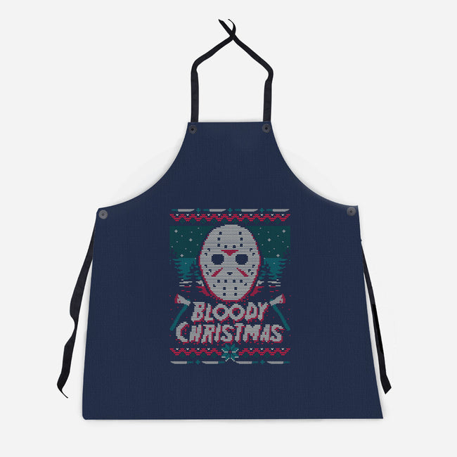 Bloody Ugly Christmas-Unisex-Kitchen-Apron-Getsousa!