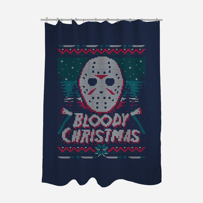 Bloody Ugly Christmas-None-Polyester-Shower Curtain-Getsousa!