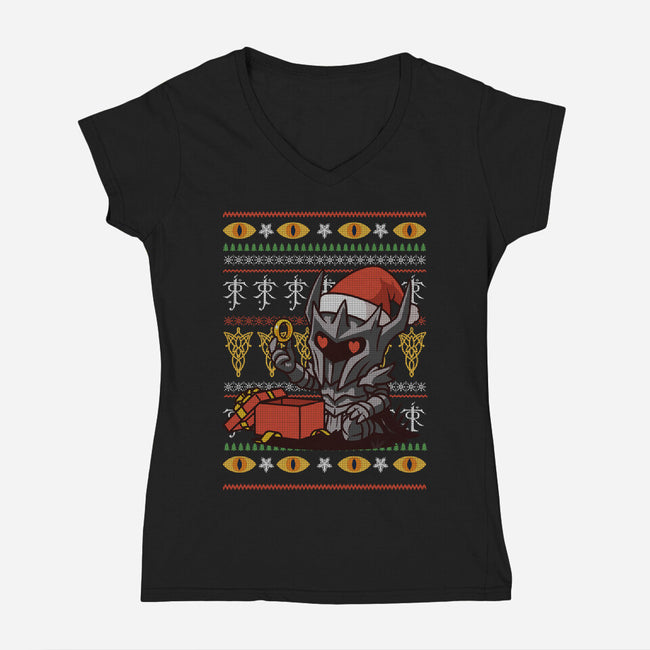 One Gift To Rule Them All-Womens-V-Neck-Tee-fanfabio