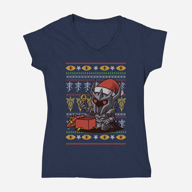 One Gift To Rule Them All-Womens-V-Neck-Tee-fanfabio