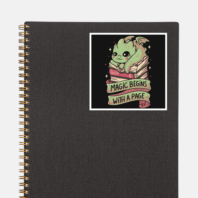 Magic Begins With A Page-None-Glossy-Sticker-koalastudio