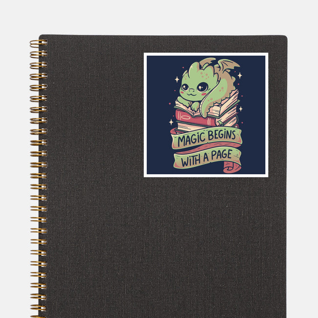 Magic Begins With A Page-None-Glossy-Sticker-koalastudio