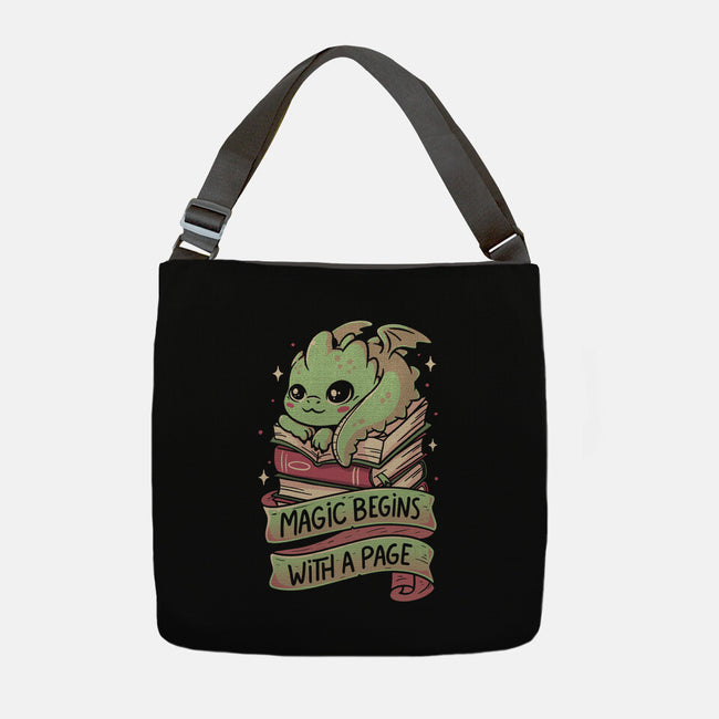 Magic Begins With A Page-None-Adjustable Tote-Bag-koalastudio