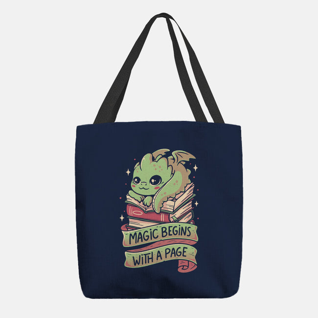 Magic Begins With A Page-None-Basic Tote-Bag-koalastudio