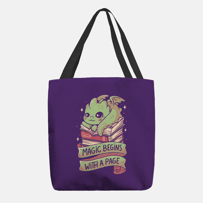 Magic Begins With A Page-None-Basic Tote-Bag-koalastudio