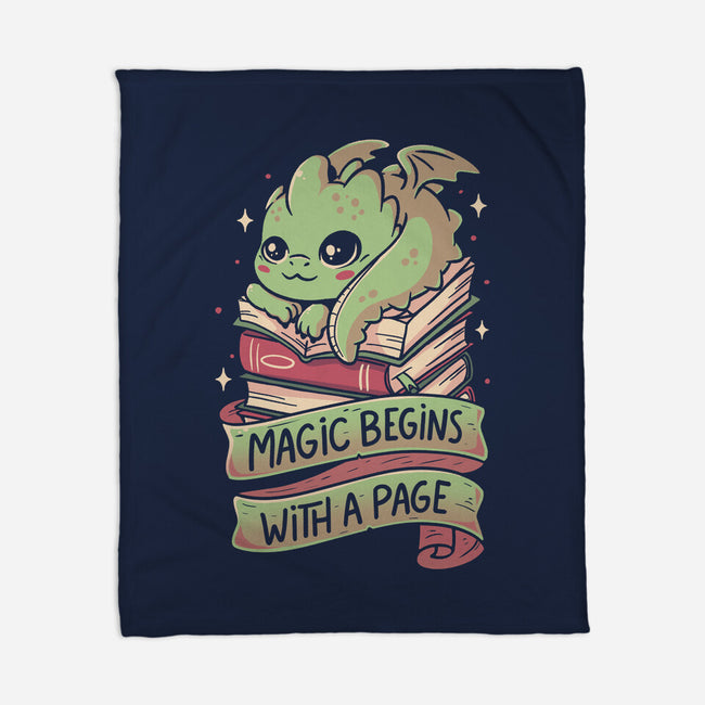 Magic Begins With A Page-None-Fleece-Blanket-koalastudio