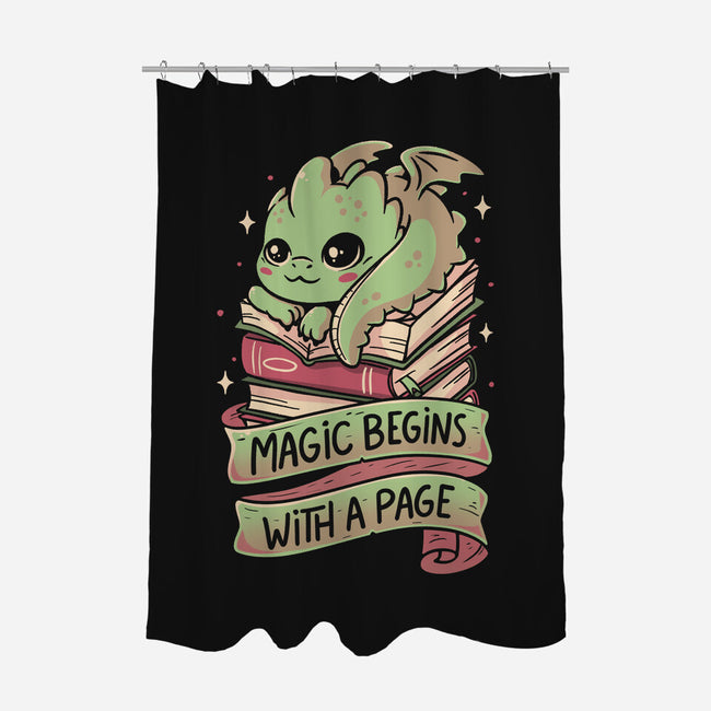 Magic Begins With A Page-None-Polyester-Shower Curtain-koalastudio