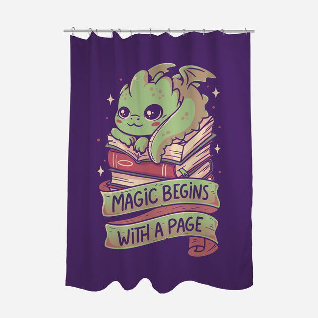 Magic Begins With A Page-None-Polyester-Shower Curtain-koalastudio