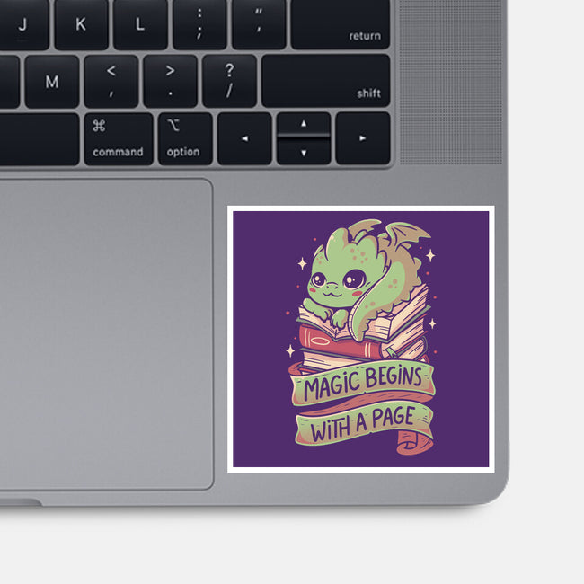 Magic Begins With A Page-None-Glossy-Sticker-koalastudio