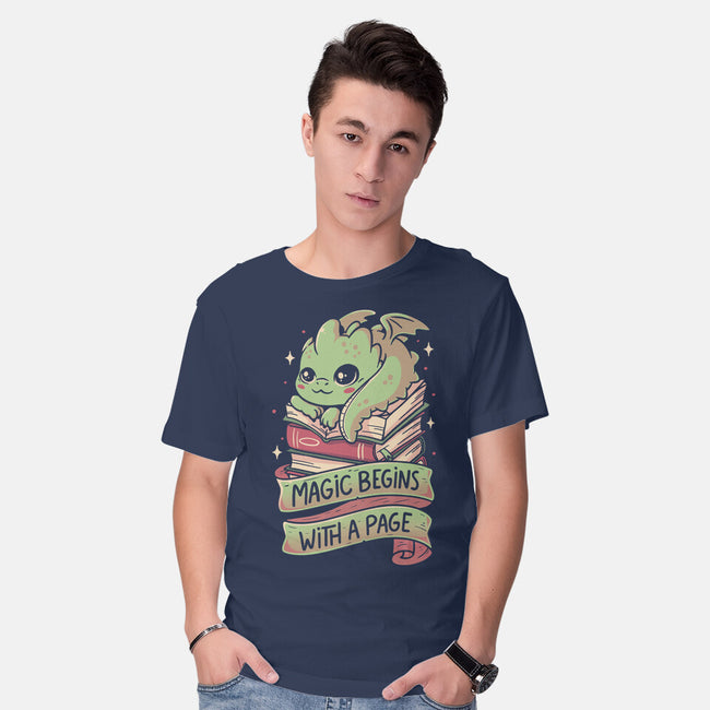 Magic Begins With A Page-Mens-Basic-Tee-koalastudio