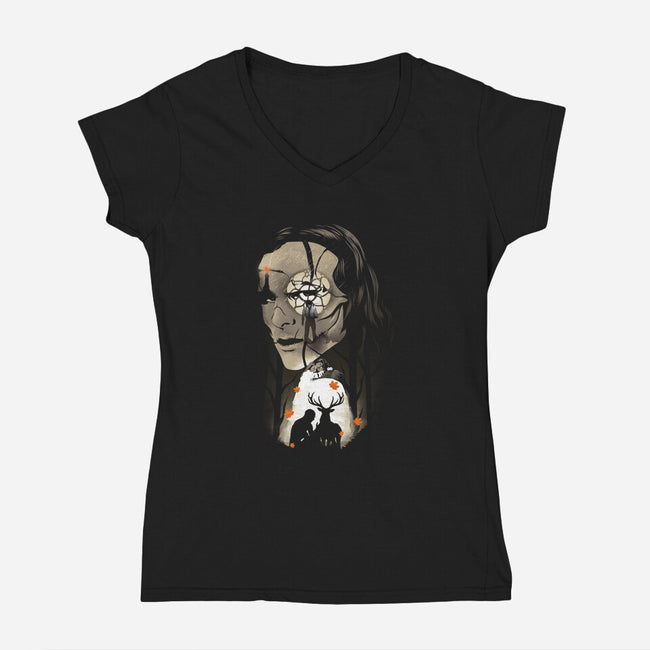 The Gentle Monster-Womens-V-Neck-Tee-dandingeroz