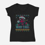 Mutant Xmas-Womens-V-Neck-Tee-teesgeex