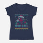 Mutant Xmas-Womens-V-Neck-Tee-teesgeex