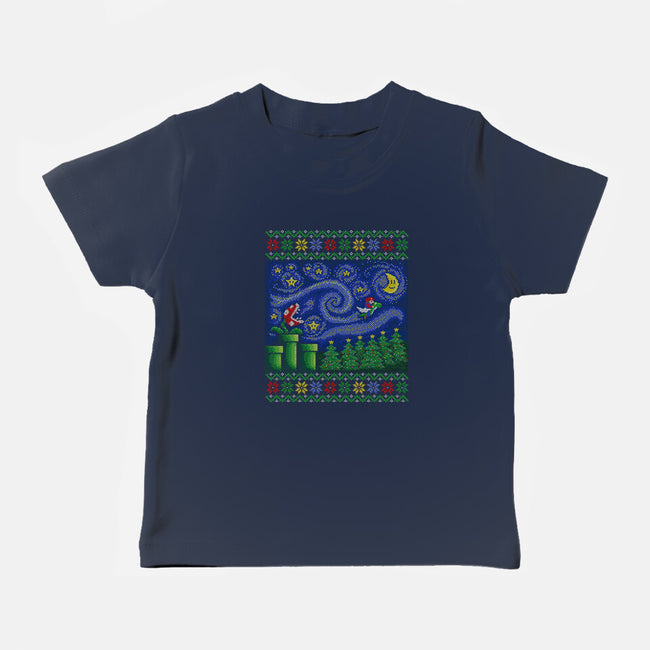 Starry Christmas Flight-Baby-Basic-Tee-kg07