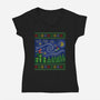 Starry Christmas Flight-Womens-V-Neck-Tee-kg07