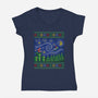 Starry Christmas Flight-Womens-V-Neck-Tee-kg07