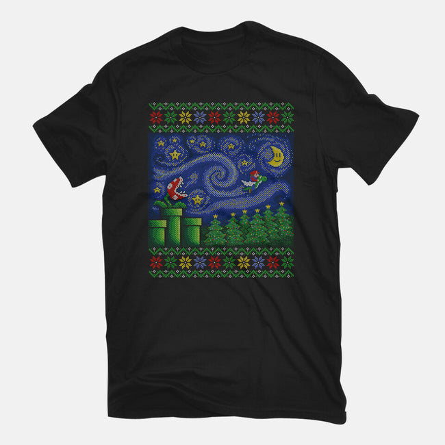 Starry Christmas Flight-Mens-Basic-Tee-kg07